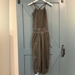 Ripple Soft Stonewash Yoga Jumpsuit Dark Gray